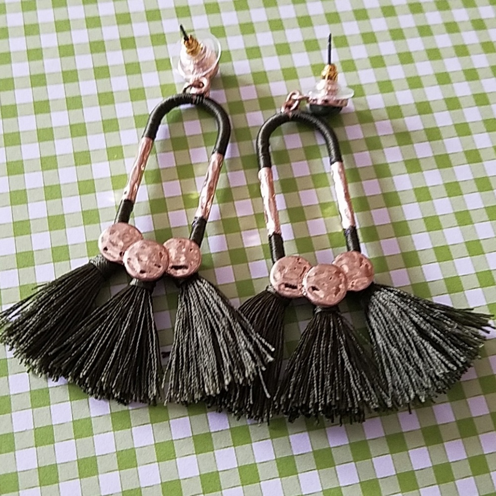 Triple tassel earrings